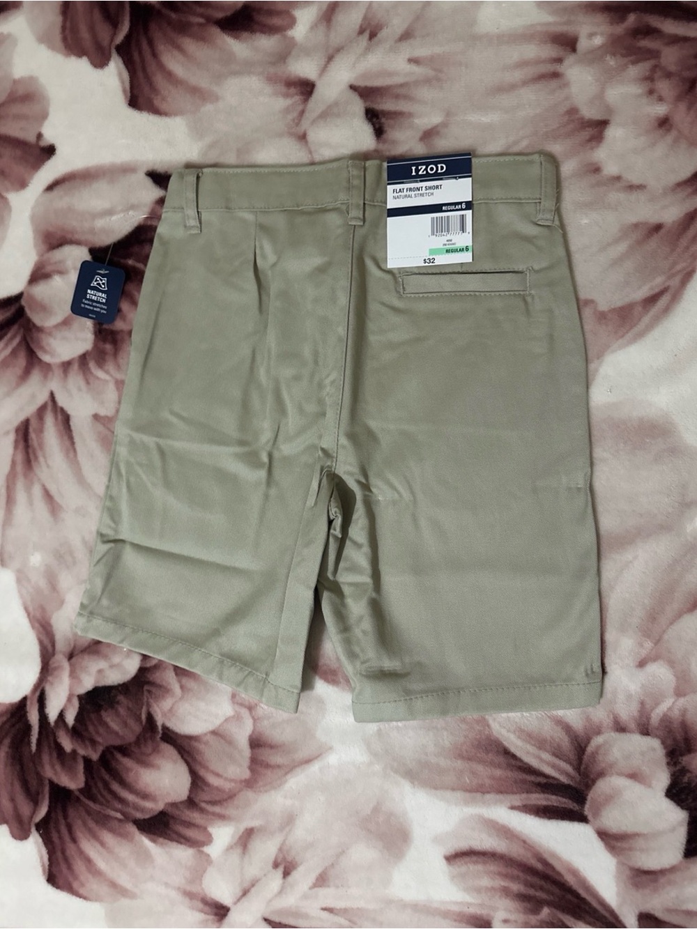 IZOD kids Classic Flat-Front Shorts in khaki